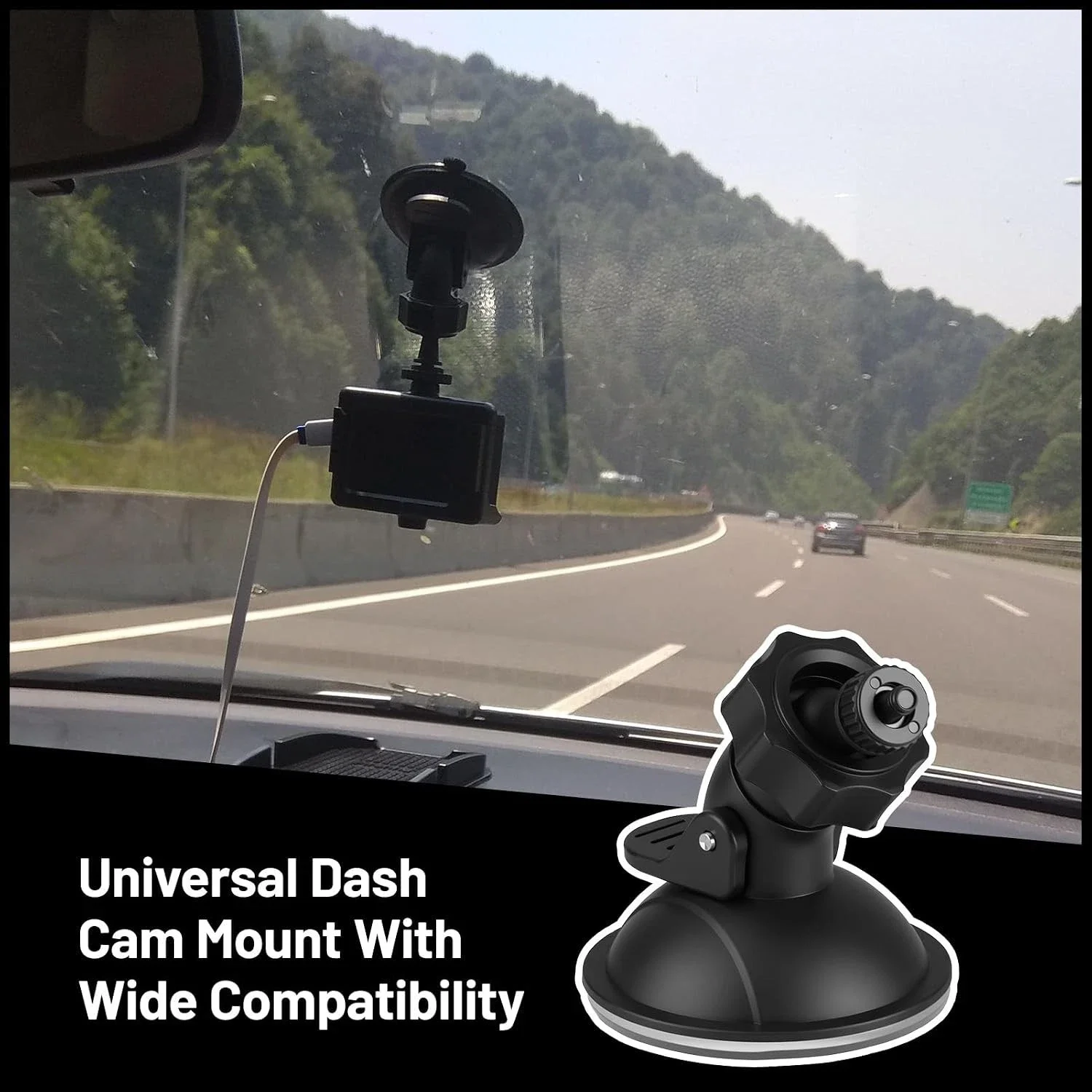 3pcs Car Dash Cam Mount Bracket Suction Cup Holder Car-Mounted Dashcam Mounting Camera Brackets For ORSKEY Black