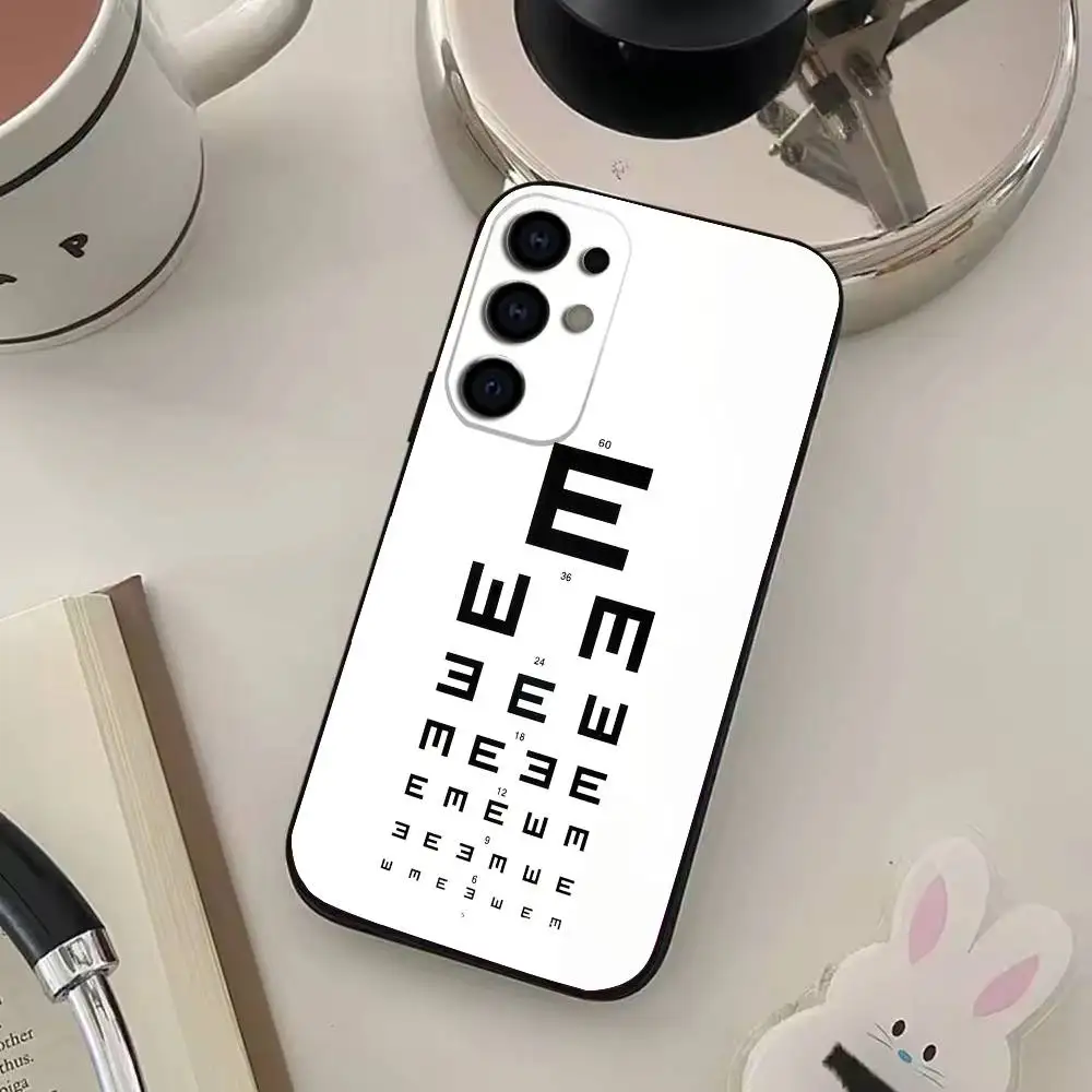 Coque de téléphone avec tableau de Vision oculaire médical, étui noir pour Samsung S25,S24,S21,S22,S23,S30,Ultra,S20,Plus,Fe,Lite,Note,10,9,5G