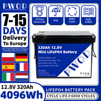12V 320Ah LiFePo4 Battery with 4S 200A BMS Grade A 6000Cycle Lithium Iron Phosphate Battery For Camping EV RV BOAT EU Stock