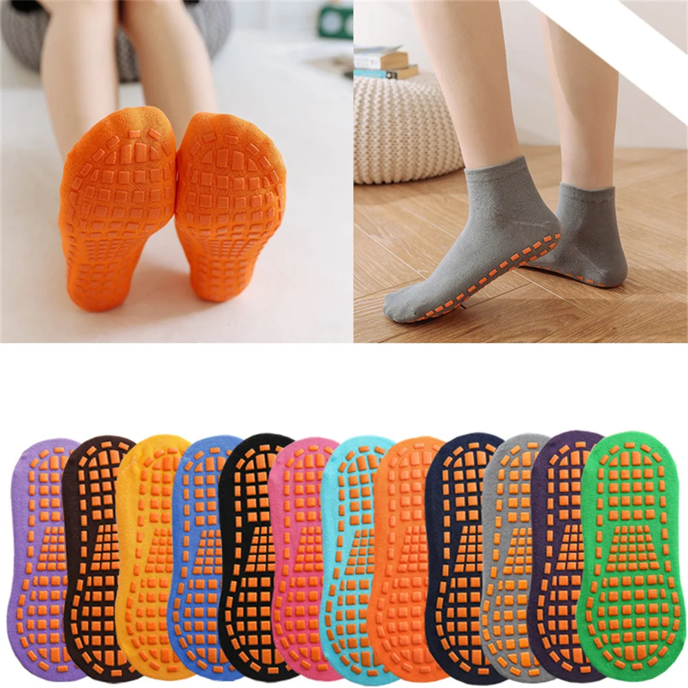 

12 Pairs Pack Trampoline Socks For Adult & Child kindergarten Indoor Sports Floor Socks Silicone Sole Anti Slip Women Yoga Socks