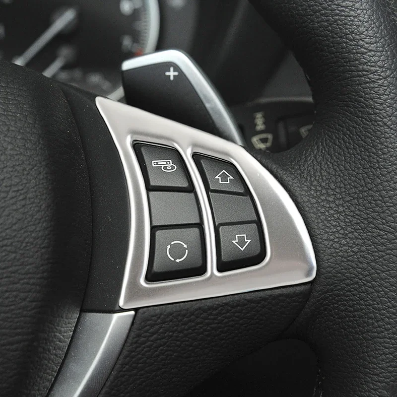 For BMW X5 X6 E70 E71 2008 2009 2010 2011 2012 2013 Car Console Steering Wheel Buttons Cover Trim Interior Sticker Accessories