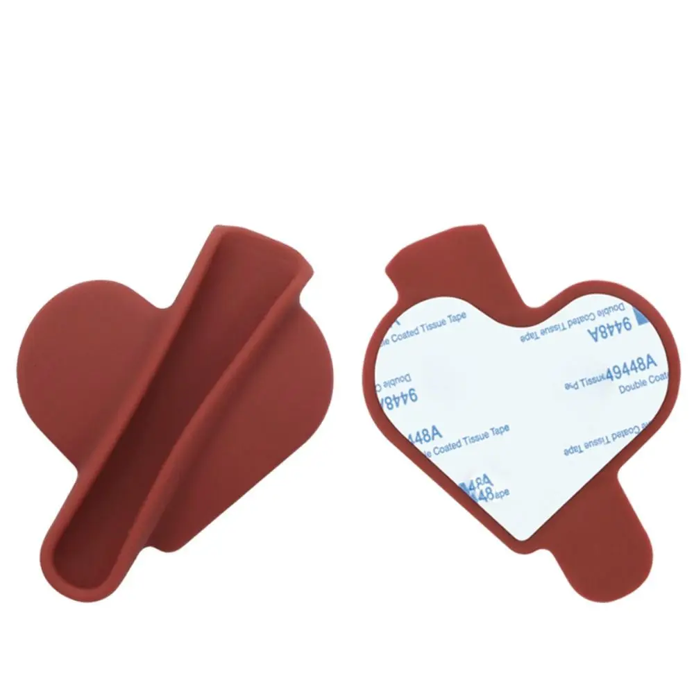 Silicone Phone Lipstick Holder Heart Shaped Mobile Phone Case Lip Glaze Back Stick Holder Accessories Stick Protective Case