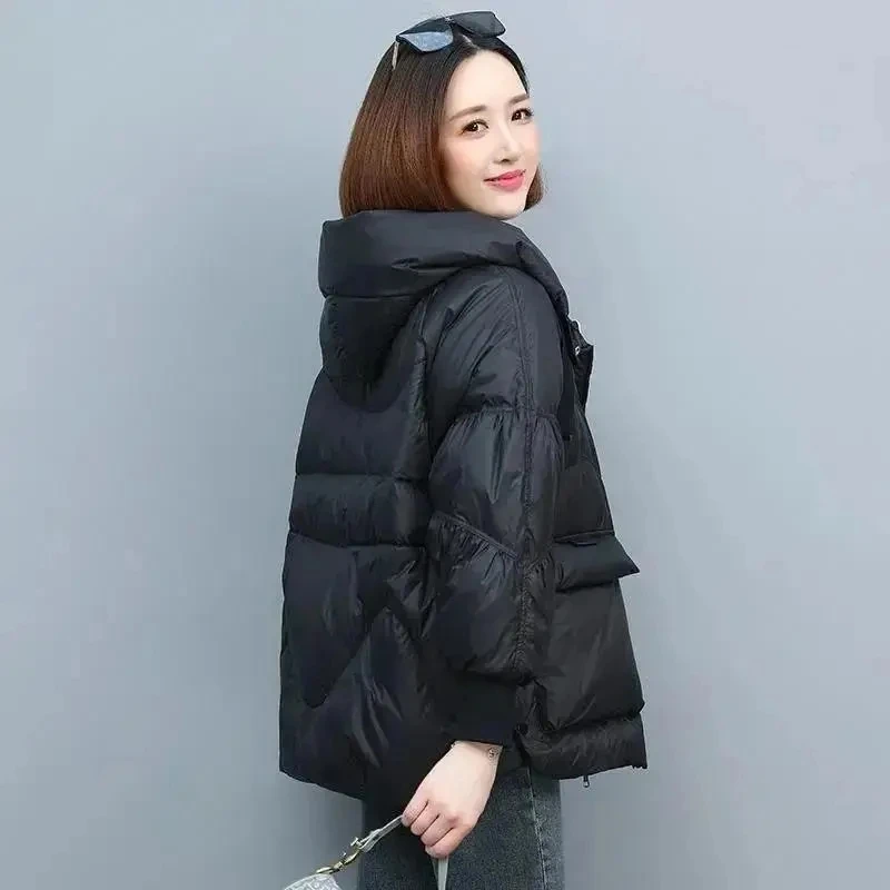 Winterkleding Vrouwen Basic Jassen Warme Dikke Dons Katoenen Jas Vrouwelijke Korte Capuchon Mode Gewatteerde Katoenen Jas Parka C40
