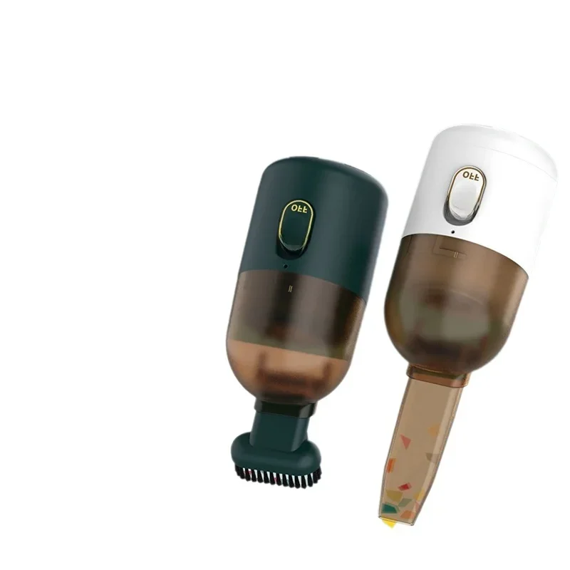 Efficient Mini Silent Capsule - style Wireless Vacuum Cleaner for Desk, Computer, and Car Cleaning