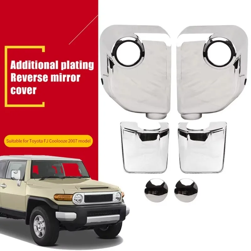 

For Toyota FJ Cruiser 2007-2021 Chrome ABS Side View Mirror Shell Protect Cover Trim