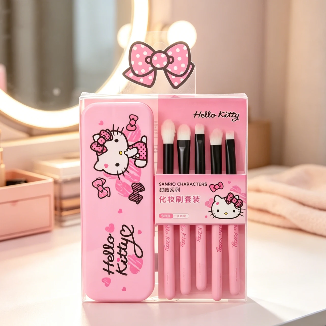 Kép 5: Szervusz Barka 5db Összeállítás brushes beállítása Árverseny pbt haja vel Tükör esetben Hordozható utazási eyeshadow brushes