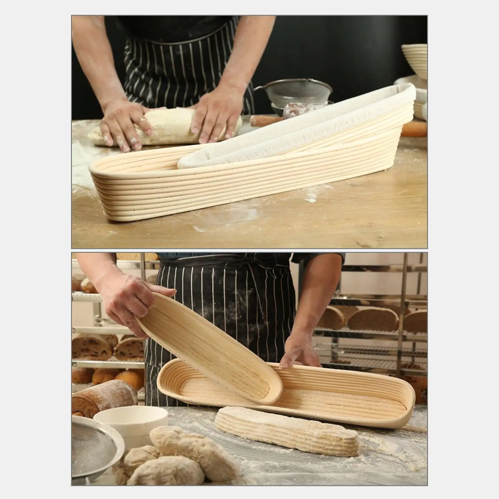 Bread Proofing Basket Natural Rattan Baking Supplies Dough Baking Basket With Liner For Home Kitchen Holiday Weekend Preparation