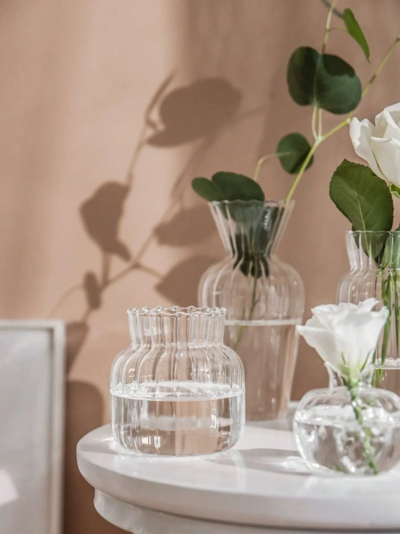 Mini Glass Vase, Trendy Small Vase, Exquisite Transparent Hydroponic Style, Creative Flower Arrangement Ornament, Small Glass Bottle, Desktop Flower Vessel