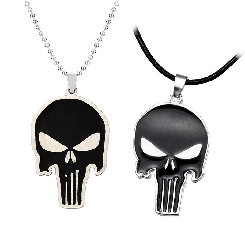 Punisher Necklace Frank Skull Stainless Steel Jewelry Dark Knight Necklace Women Men's Gift Wholesale Accessories