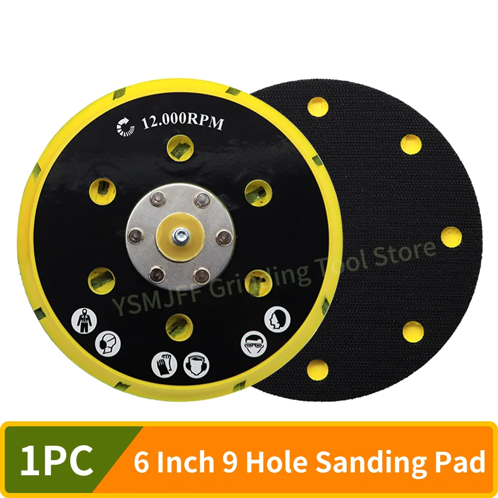 

1PC 6 Inch 8 Hole Sanding Pad Hook and Loop 5/16" 24 Thread Backing Pad 150mm DA Sander & Polisher Backing Plate for Air Sander