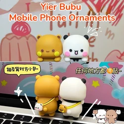 Cute Kawaii Yier Bubu Mobile Phone Ornaments Dumplings Children Toy Dudu Panda Bear Cartoon Animal Figurine Screen Decoration