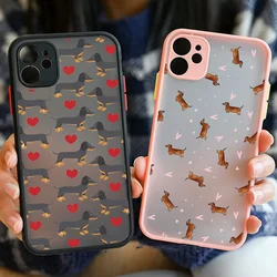 Cute Dachshund Bulldog Phone Case for iPhone 17 11 12 13 14 15 16 Pro Max Mini SE 7 8 Plus Hard Cover Cartoons Dogs Fundas Coque