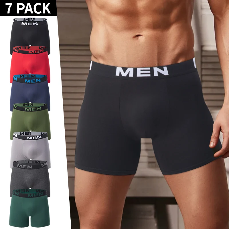4/5/10 Pcs Fashionable Men's Long Underwear Casual Boyshort Youth Sports Shorts Comfortable Breathable Stretch Shorts Underwear - Image 5