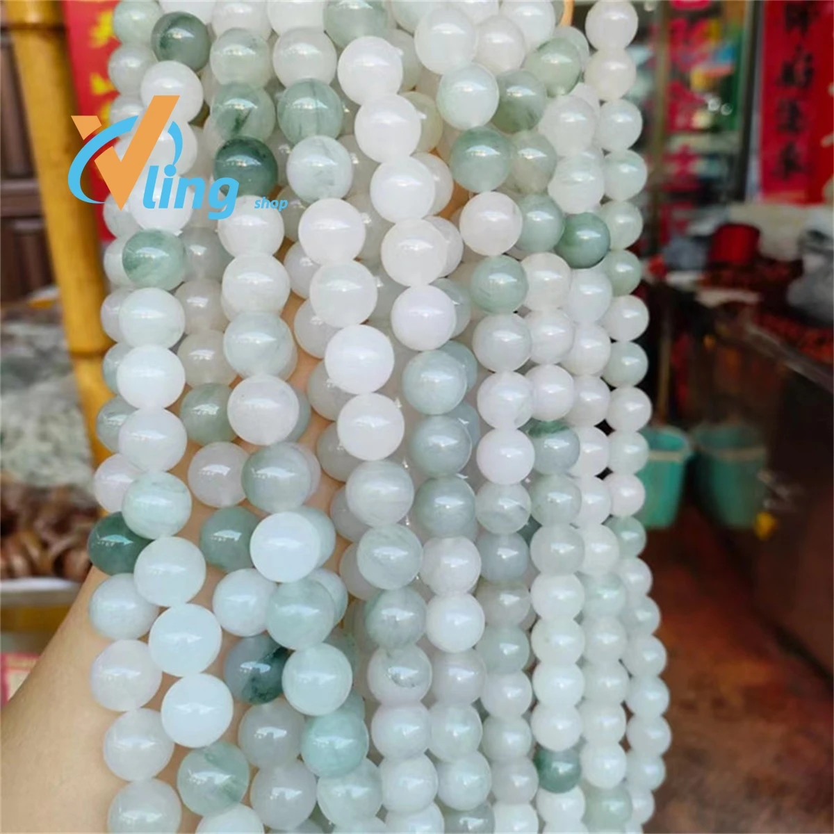 

Xinjiang Tianshan Cuisanzhu Wholesale Round Beads Ice Jade Beads Old Beads Barrel Beads Semi-finished DIY Accessories