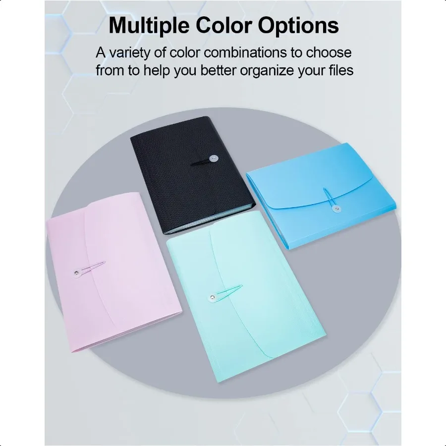 2 قطعة منظم ملفات الأكورديون 7 جيب توسيع مجلد الملفات مع تسميات A4 حجم الرسالة ورقة وثيقة تخزين استلام المنظم