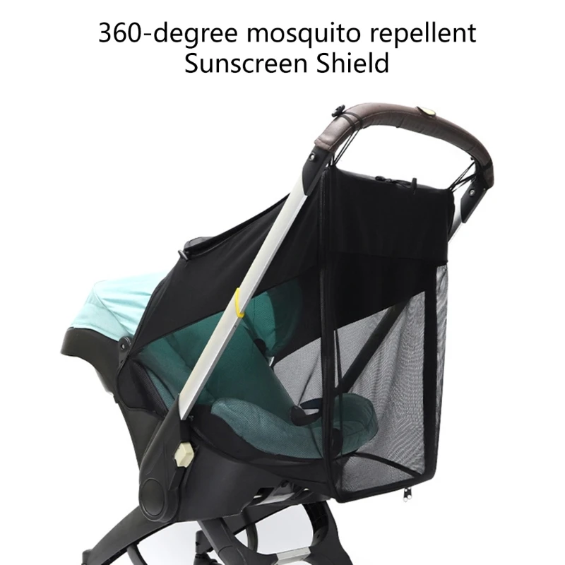 Baby Stroller Sun-Protection Cover UPF50+ UV Pram Sunshade Cover Elastic Pushchair  Parasol Mosquito-Net for Carseat