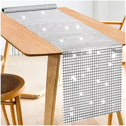 Glitter Sequin Disco Table Runner Mirror Gold/Silver Foil Metallic Dining Table Decoration For Wedding Party Birthday
