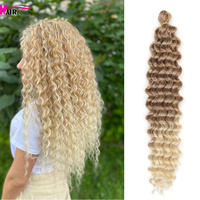 22 Inch Deep Wave Twist Crochet Hair Natural Synthetic Braid Hair Ombre Braiding Hair Extensions Low Tempreture Hair Expo City