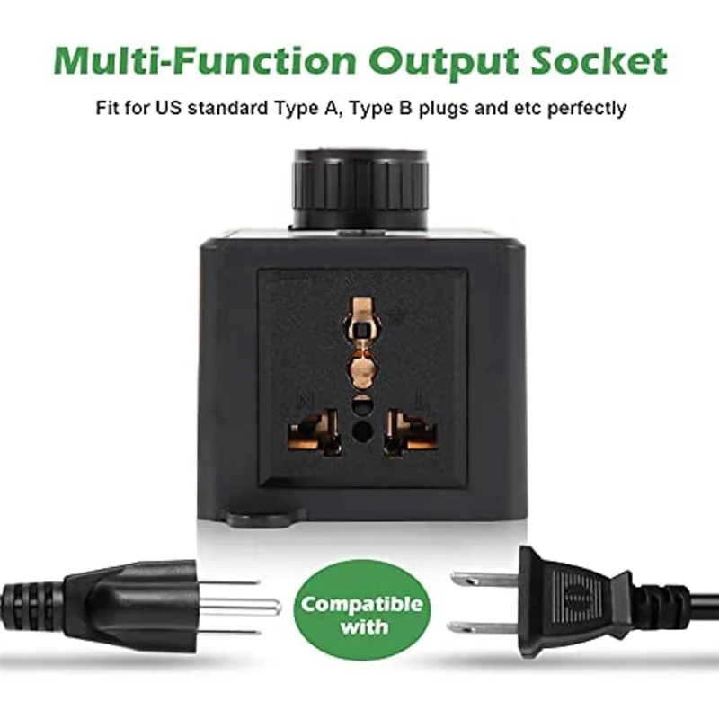 

A26F-US Plug,AC Motor Speed Controller,15A Max, AC Electric Fan Variable Speed Controller Electronic Voltage Regulator