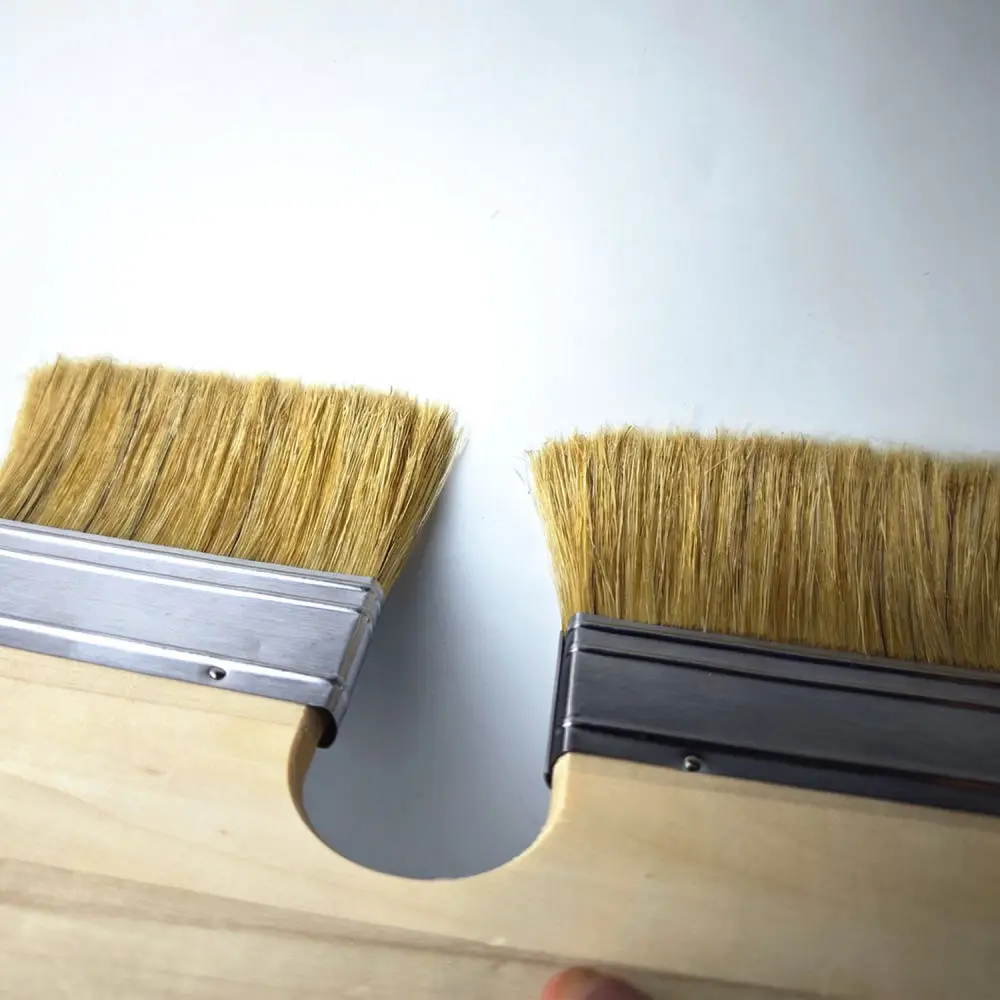 Reliable 4 Inch Dual Head Bristle Paint Brush Wood Handle Applicator For DIY Home Wall Painting And Artistic Projects