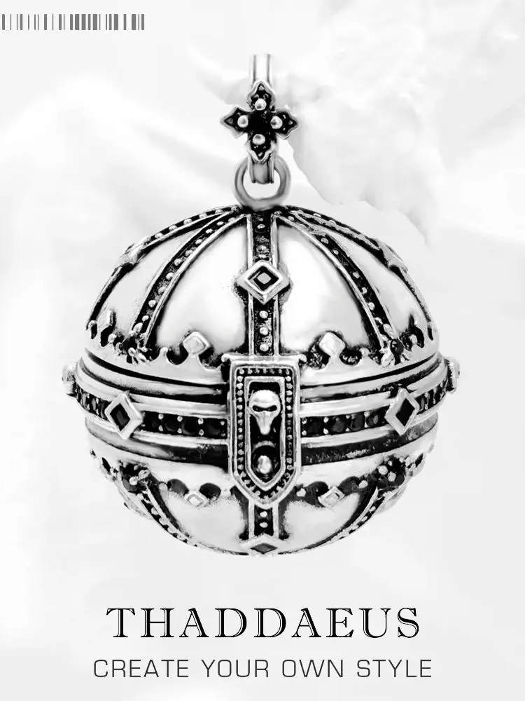 Wisiorek Kingdom Of Dreams Orb marka biżuteria akcesoria europejskie 925 srebro Rebel prezent w stylu vintage dla kobiet i mężczyzn — zdjęcie 2