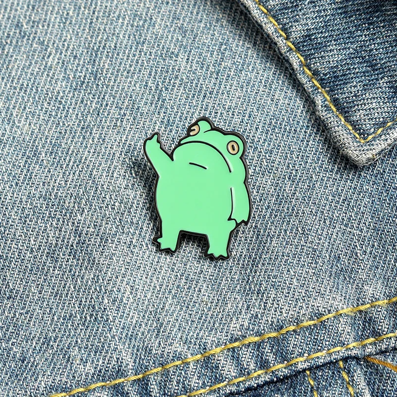 Middle finger frog Enamel Pins carton Brooches Clothing Backpack Lapel Badges Jewelry Accessories For Friend Souvenir Gifts