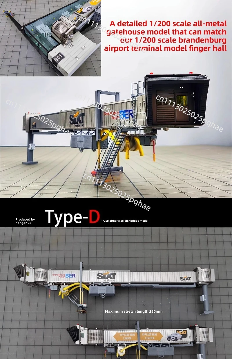 08 Hangar 1:200 Precision Edition Aircraft Ground Service Corridor Bridge Model Finished Metal Material D
