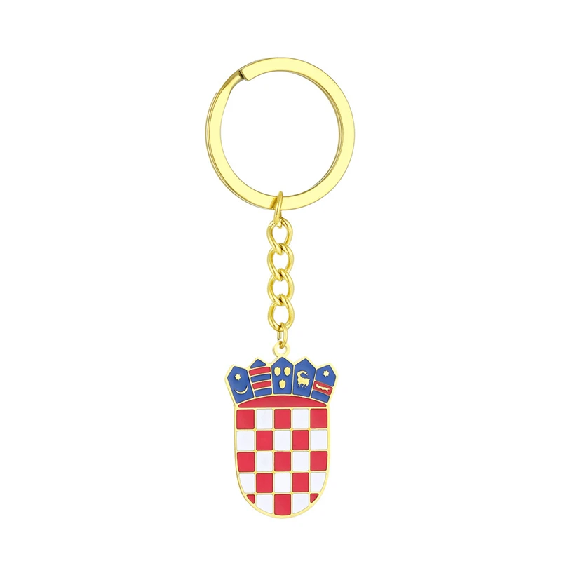 Croatia Enamel Flag Pendant Keychain Stainless Steel for Women Men Croatian National Symbol Croatian Jewelry