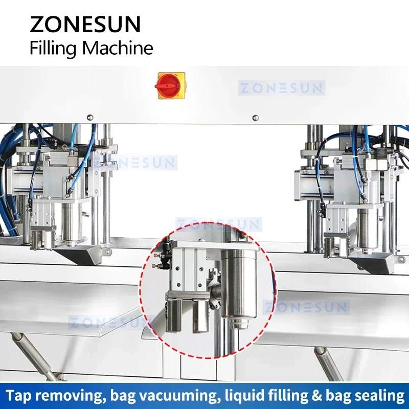 ZONESUN ZS-BIB01D BIB Filler Rubinetto Beccuccio Riempitrice per bevande Borsa per acqua in scatola Attrezzatura per l'imballaggio