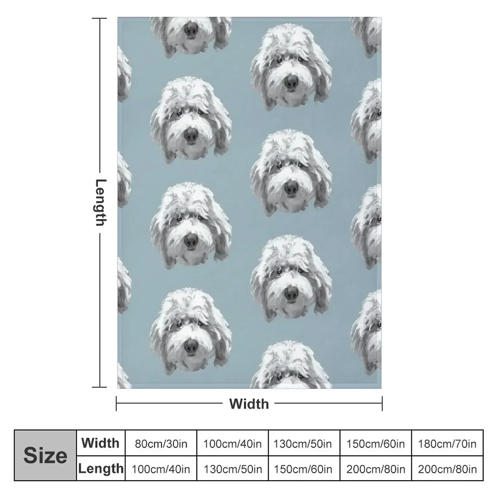 New Lucky Labradoodle Face ~ Black and white Throw Blanket Soft Plush Plaid Single Furrys Weighted Blankets