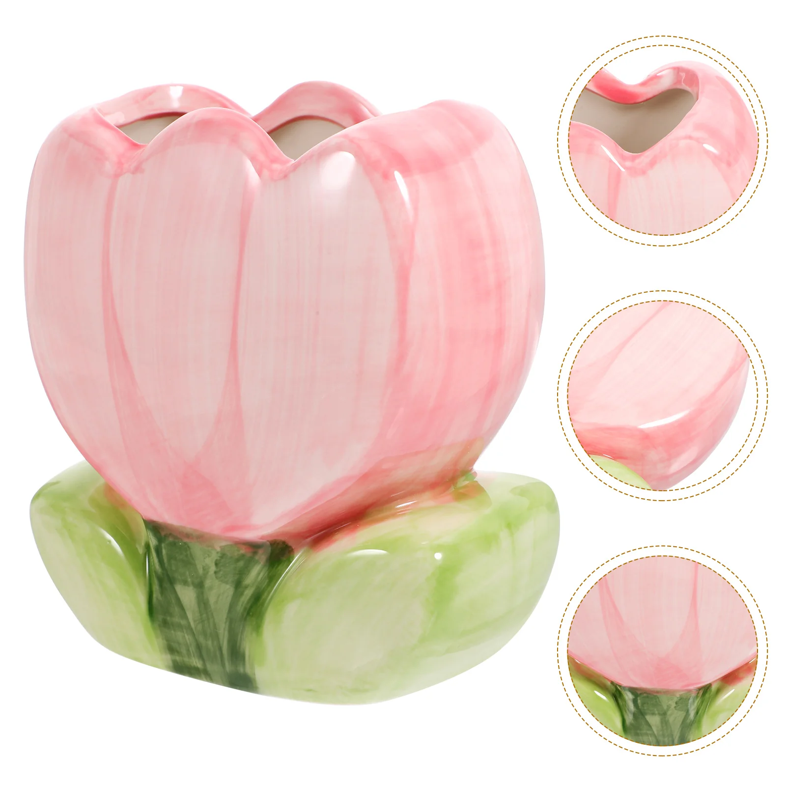 Tulip Flower Pen Holder Office Desk Organizer Pencil Decorative Sundries Container Desktop Storage