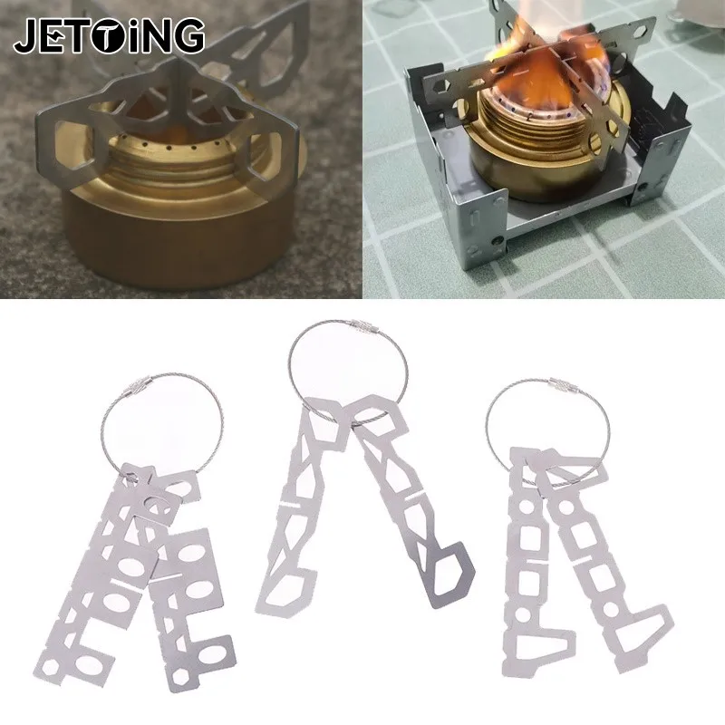 Outdoor Stainless Steel Alcohol Stove Stand Rack Stove Cross Rack Camping Stove Cross Stand Spirit Burner Base Picnic Cookware