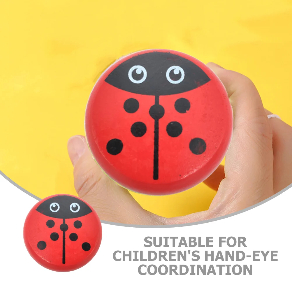 Wooden Yoyo Ball Wood Yoyo Ball With String Cartoon Ladybird Yoyo Ball for Kids