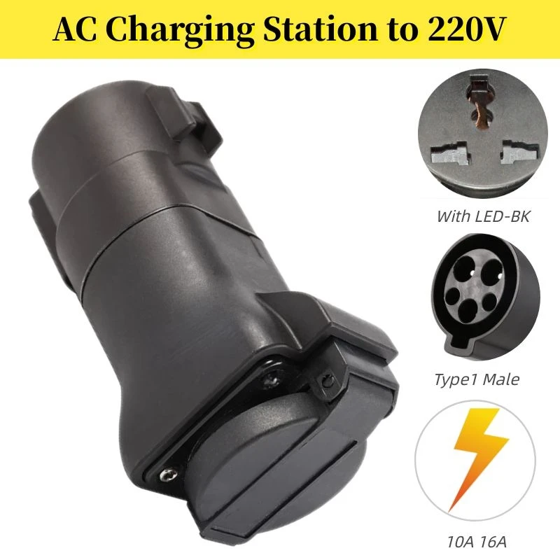 

10A 16A SAE J1772 Type 1 IEC 62196-2 Type 2 GB/T To AC Charging Station External AC 220V Socket For RV Camper Electric Scooter