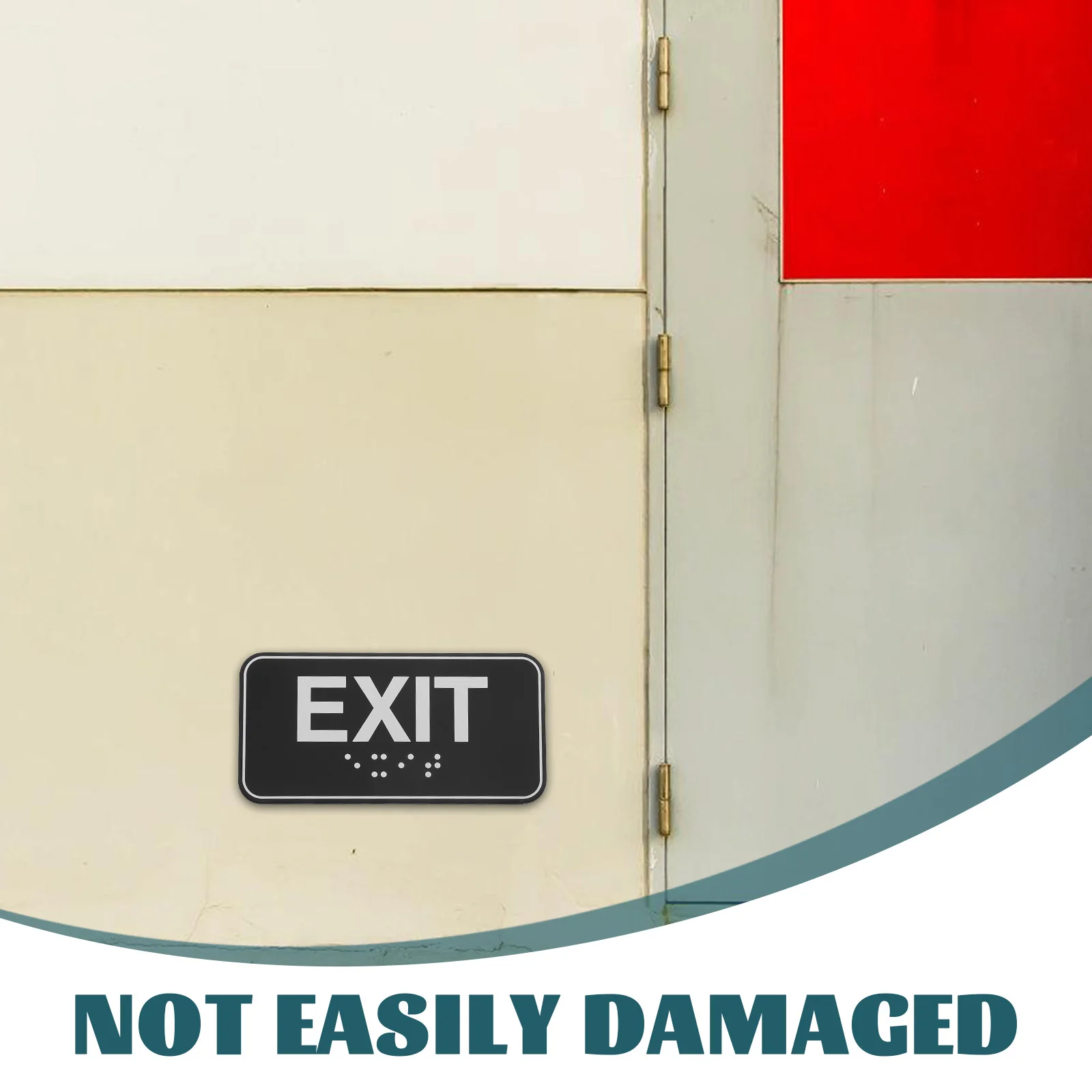 Braille Exit Sign Self-Adhesive for Public Fire Exit Indicator Corridor Longlasting Reliable for Malls