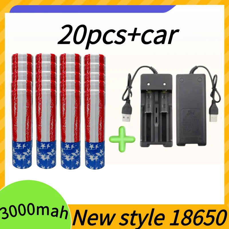 2025 100% Rechargeable lithium battery 18650 Battery 3.7V 3000mAh pour lamp de poche chargeur USB original  New style 18650