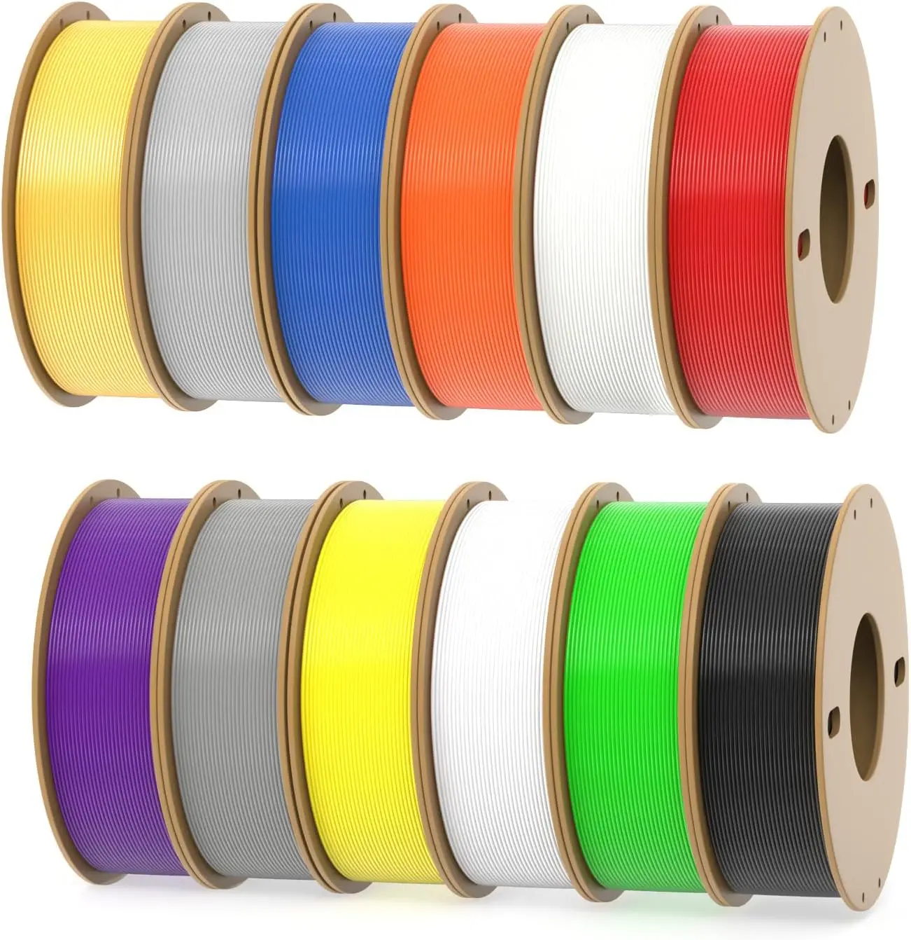 

PLA+ 3D Printer Filament 1.75mm, No Tangle, 250g Spool, 12 Packs Assorted Colors, Total 3KG Material