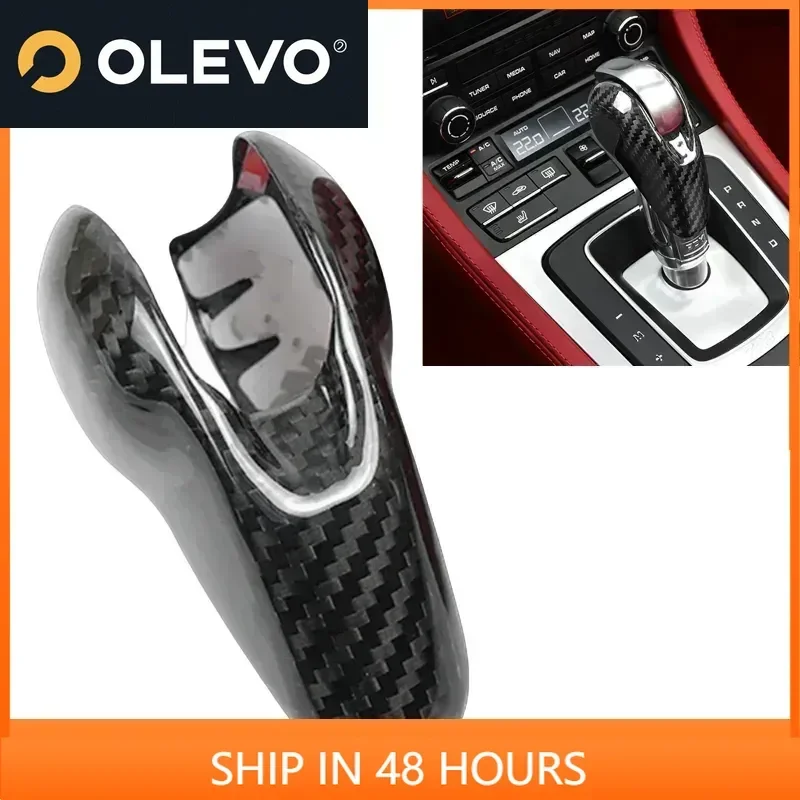 

For PORSCHE Panamera 970 Macan 718 911 Boxster Cayman Real Carbon Fiber Interior Shifter Gear Shift Knob Cover Trim Collar Cap