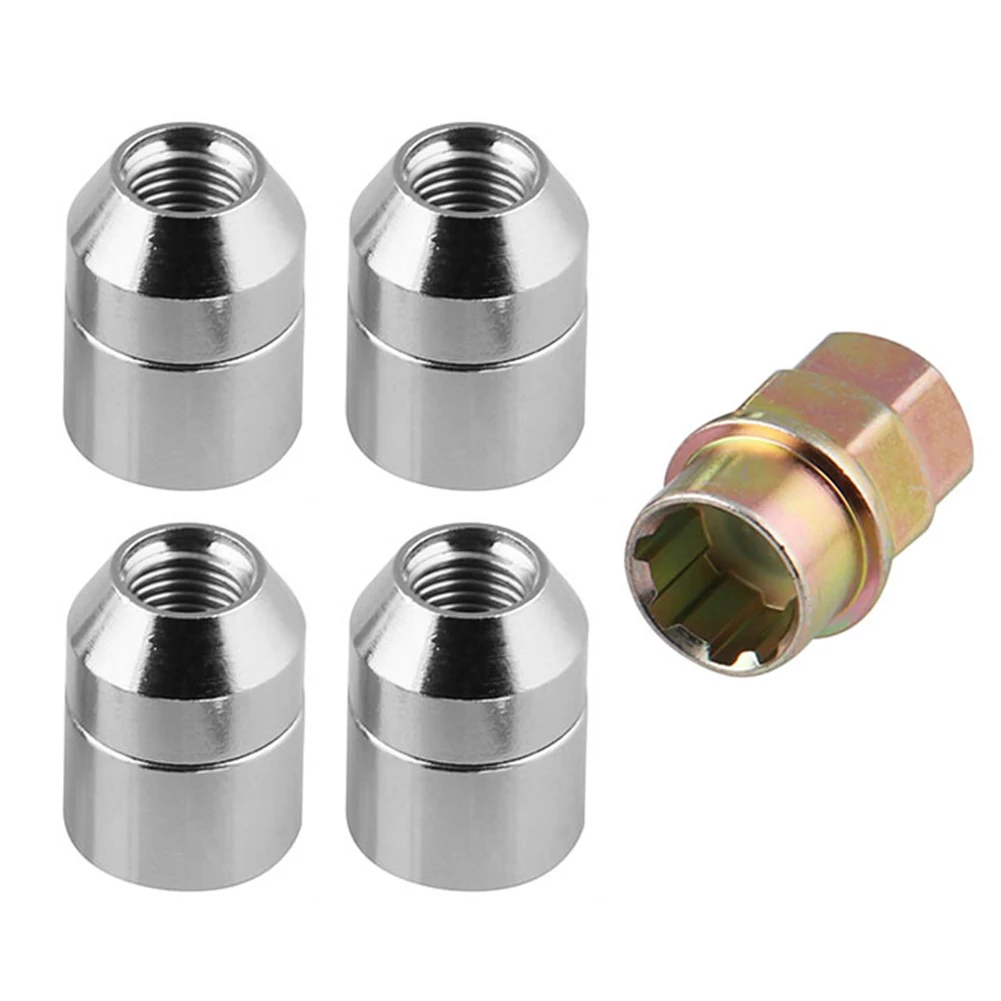 Anti Theft Locking Nuts Universal Tire Wheel Lock Anti-Theft Screw Lug Nuts M12x1.5 Accessories Easy Installation