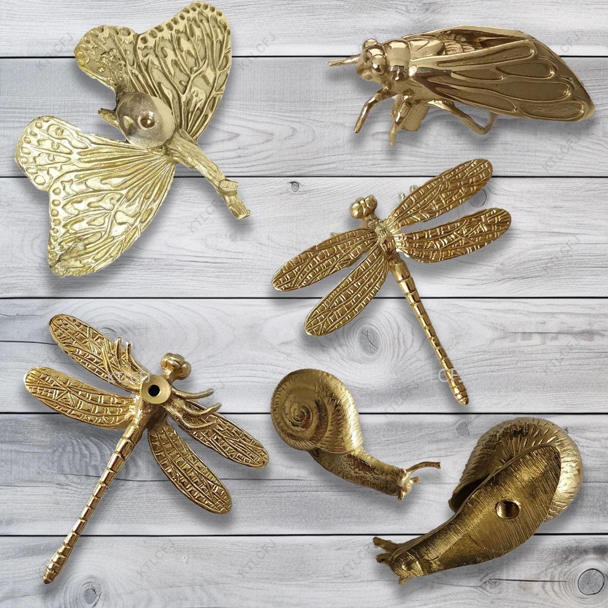 Brass Dragonfly Butterfly Cicada Insect Modeling Furniture Handle  Furniture AccessoriesPersonality Brass Accessories Handle