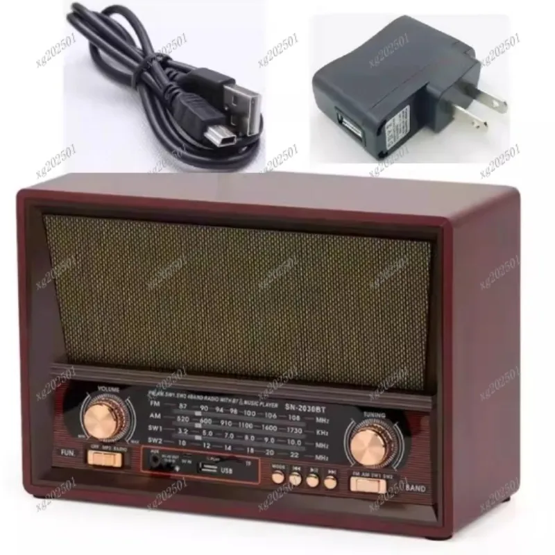 Retro Desktop Bluetooth Radio Player for Elderly Multi-Function Semiconductor Stereo Rechargeable European American Style