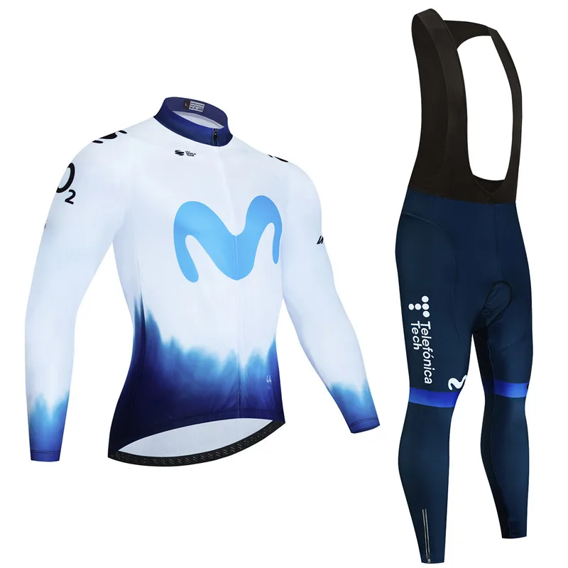 Movistar Autumn Long Sleeve New Racing MTB Spring Long Cycling Jersey Set Bike Cycling Bicycle Clothing Uniform Ropa Ciclismo