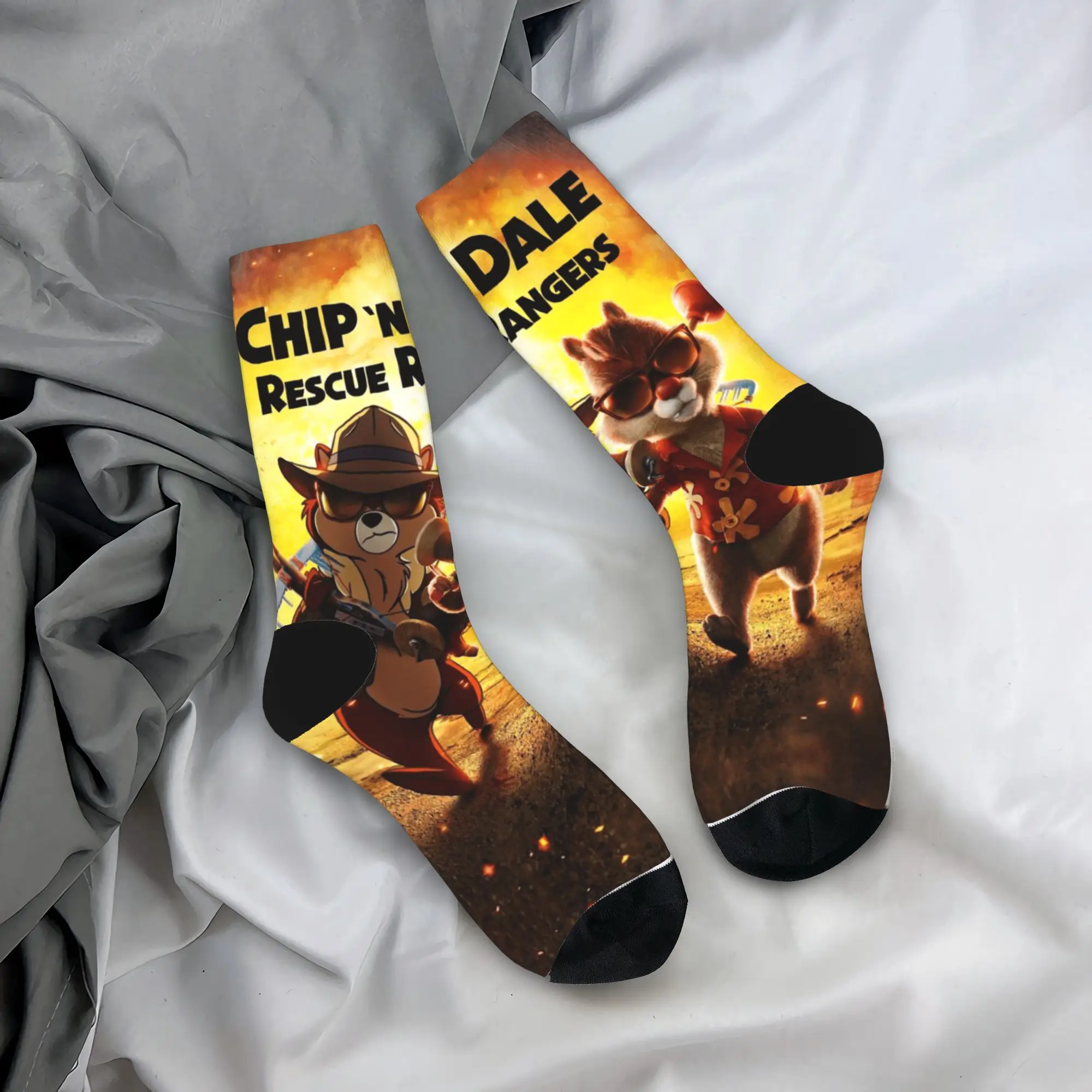 

Носки Chips 'n' Dales, зимние чулки с рисунком белки, винтажные мягкие носки для взрослых и мужчин, уличные нескользящие носки на заказ