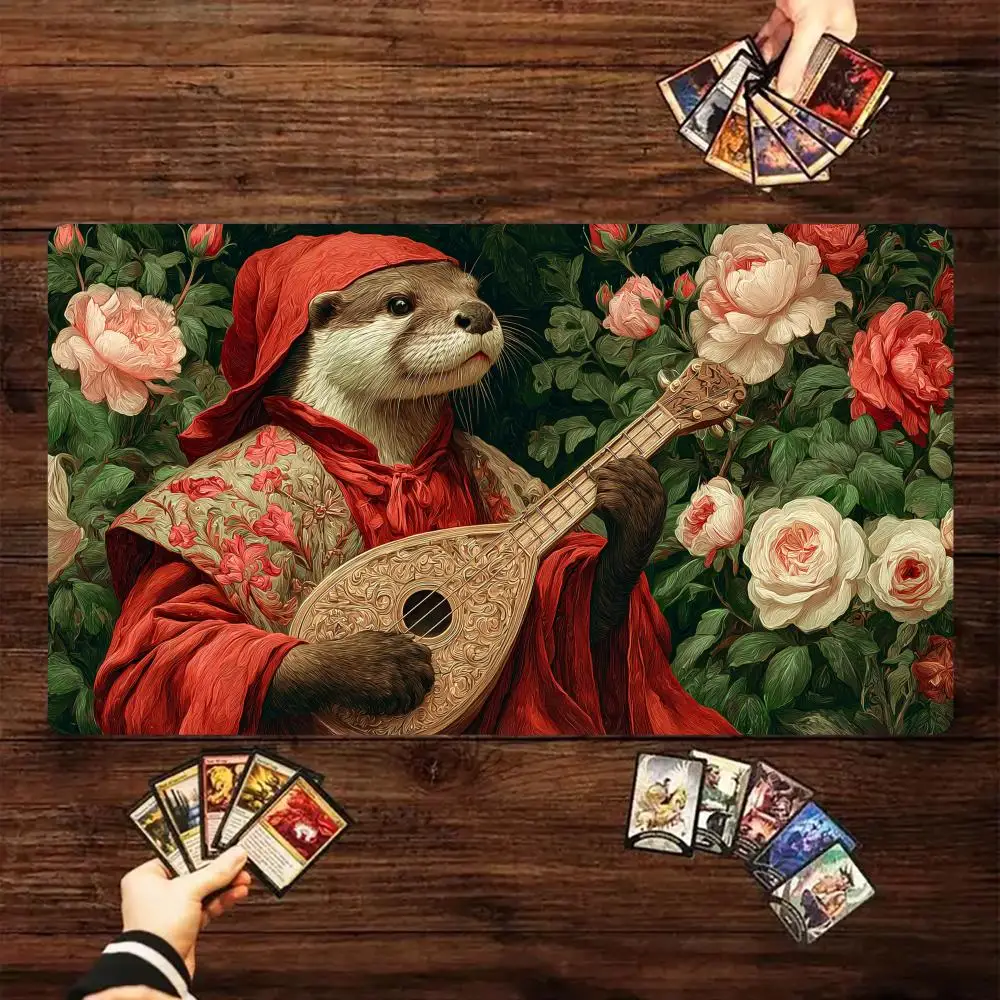 

Rose Otter Musician Magic Card Battle Mat MTG Playmat Anti-slip Base 35X60CM gathering gaming mats Board Game Mat for TCG