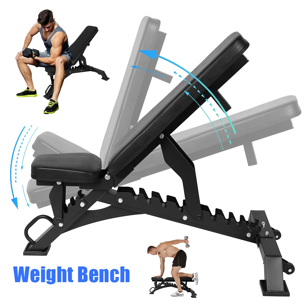 Banco de Pesas Ajustable, Banco de Entrenamiento de Fuerza para Press de Banca y Entrenamientos de Cuerpo Completo