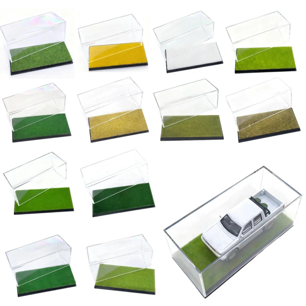 Caixa de exibição acrílica 4.1 "x 1.8" para escala 1:64 1:87 modelo de carro caixa de armazenamento figura colecionável em miniatura diy construção diorama