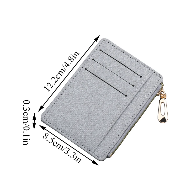 9 Card Slots Canvas Card Holder Men's Wallet Ultra-thin Card Wallet With Zipper Pocket Business Card Holder Bank ID Card Holder