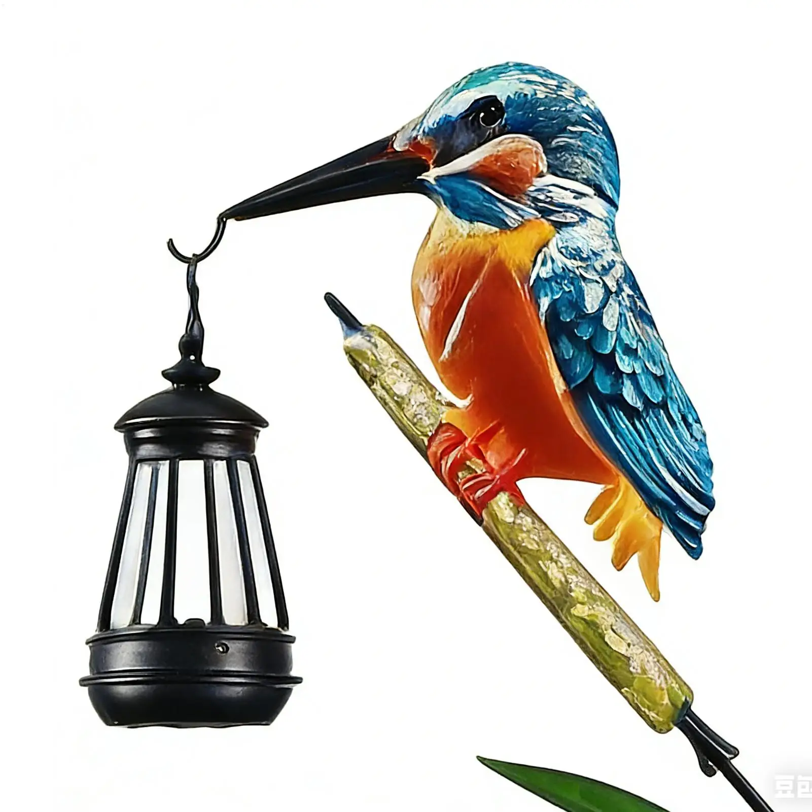 Solar Powered Kingfisher Light Garden Statue Waterproof Pathway Lantern for Yard Patio Backyard Porch Lawn Walkway Outdoor
