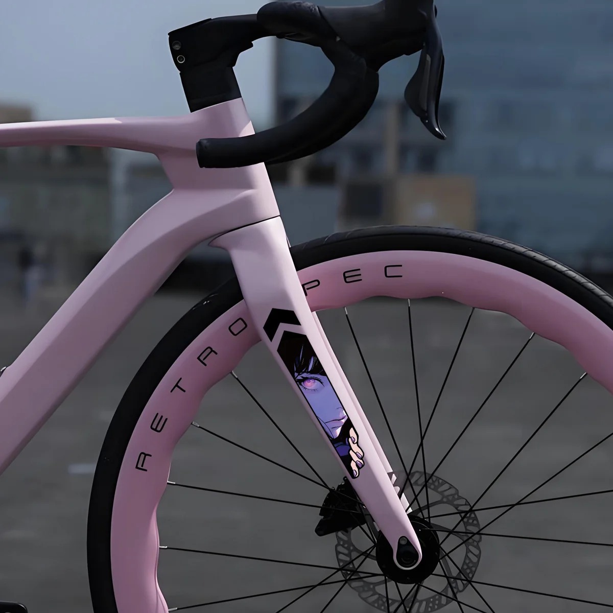 

Peek Anime Girl JDM Motorcycle Sticker | Waterproof vinyl decal, suitable for motorcycle front fork suspension system