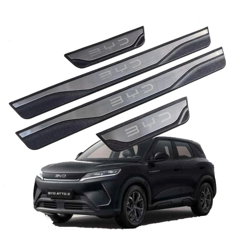 

For BYD Atto2 Yuan Pro 2025 Car Accessories Door Sill Scuff Plate Protector Auto Stickers Cover Threshold Styling Foot Strips